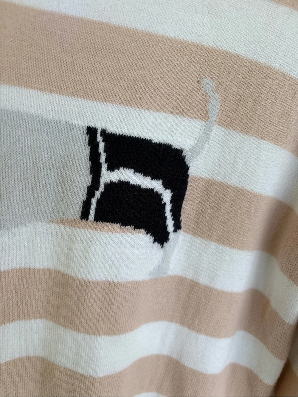 J. Crew Striped Dachshund Cotton Pullover Lightweight Sweater